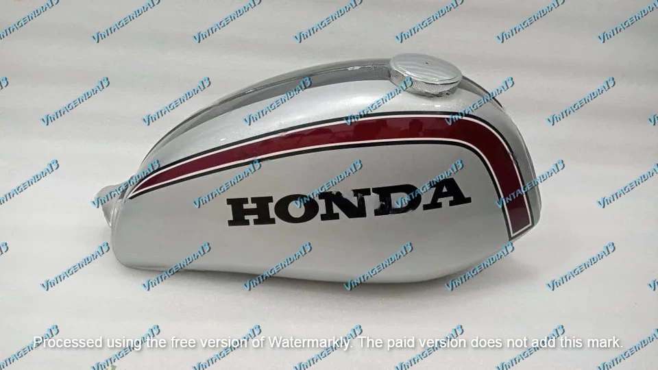 本田 SL125 SL100 K1 1973 至 1975 年型号银色和灰色涂漆钢制油箱 — 第 2/4 张图片