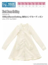 Azone Obitsu 48/50cm BlackRavenClothing Spring Color Long Cardigan Cream Yellow