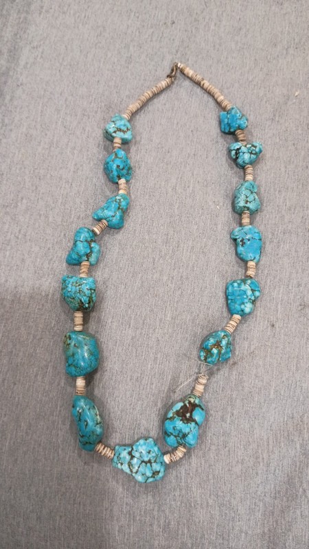 Native American Turquoise Nugget Necklace 