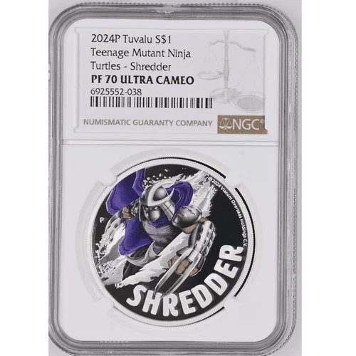 2024 Tuvalu Ninja Turtles Shredder 1oz Silver Coin NGC PF70 UCAM