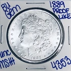 1889 BU UNCIRCULATED MORGAN SILVER DOLLAR AUTHENTIC U.S. MINT FREE SHIPPING 4353
