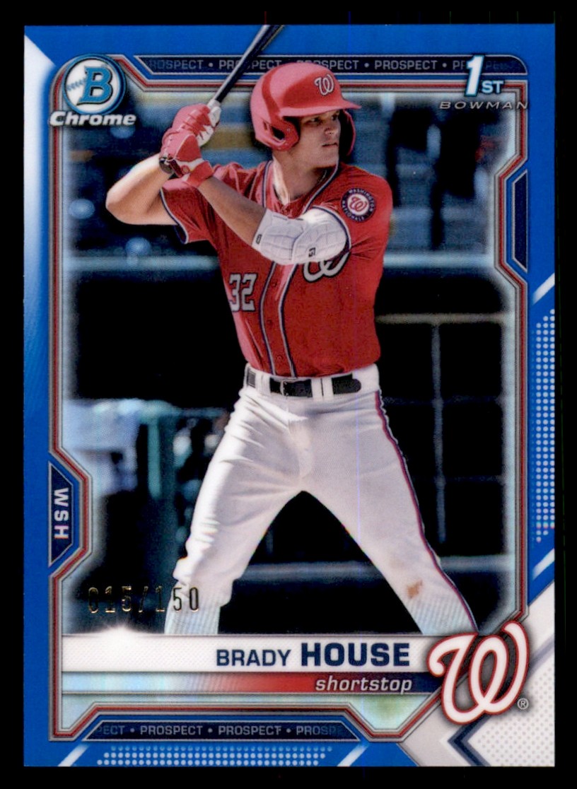 2021 Bowman Chrome Draft Brady House #/150 Blue Refractor Rookie RC #BDC-186