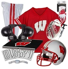 Wisconsin Badgers Kids NCAA 11pc Deluxe Football Uniform Set, Medium