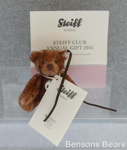 Steiff 2015 Annual Club Renewal Gift Miniature Replica Bear Brown Ean 421358 - Picture 3 of 3