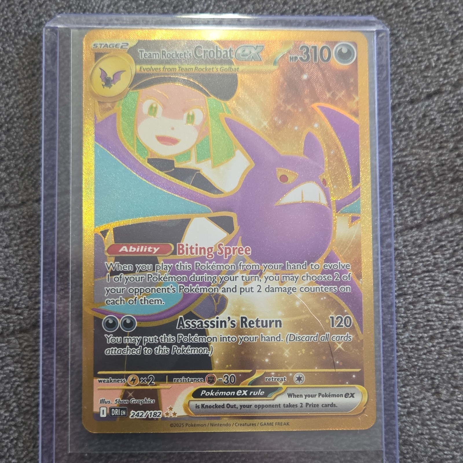 Pokémon Team Rocket's Crobat EX 242/182 Sv10 Destined Rivals Holo Hyper Rare