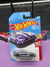 2018 Hot Wheels #199 Then and Now 9/10 CUSTOM '15 FORD MUSTANG Purple w/Blk J5Sp