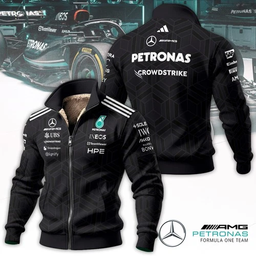 Mercedes AMG Petronas F1 Team 2026 Thick Knit Fleece Jacket Trending - product listing photo
