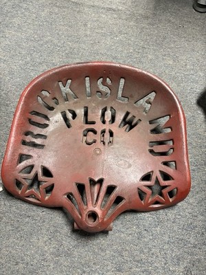 Antique 1880-1910cast iron tractor seat produced by the Rock Island Plow Company