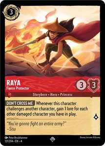Disney Lorcana Ursula's Return Raya Fierce Protector 121/204 Super Rare