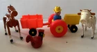Vintage Farm Set Fisher Price Little People Farmer Tractor Horse Cow & Rooster