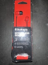 New In Box Jib Skullcandy Earbuds Wired Earphones with Microphone Black And Red