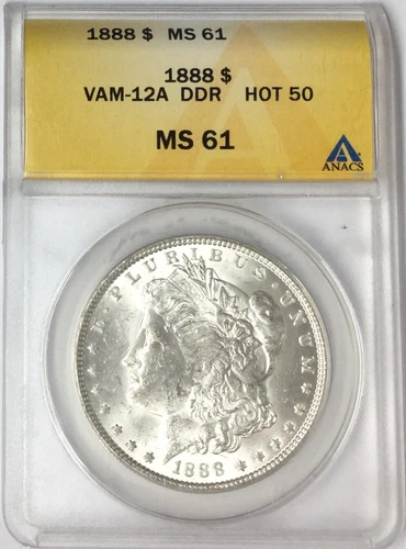 1888 $1 Morgan Silver Dollar VAM-12A DDR Hot 50 ANACS MS61 #