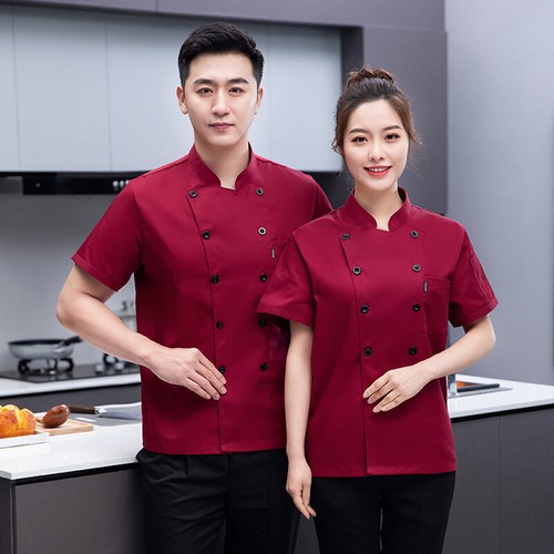 Unisex Short Sleeve Chef Coat Jacket Kitchen Work Uniform Restaurant Cook Top - Picture 8 of 15