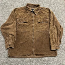 Vintage 90s Bigg Sports Full Zip Wide Whale Corduroy Shirt XX-Large 100% Cotton
