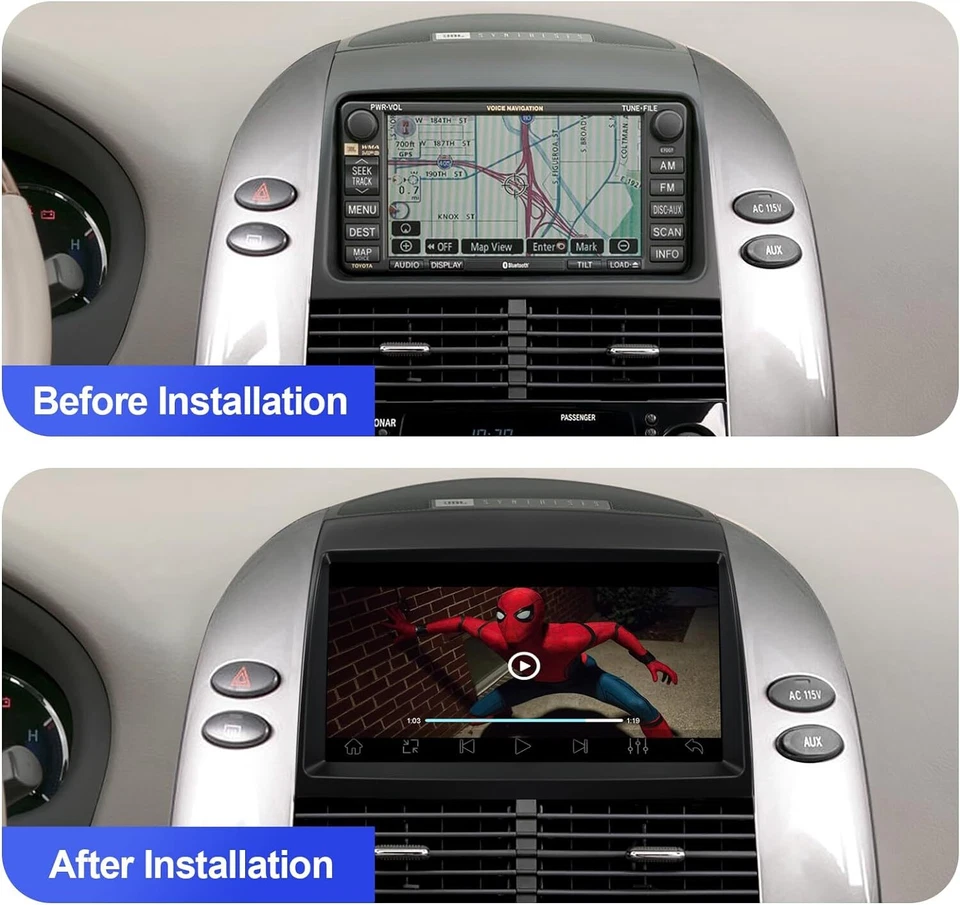 For Toyota Sienna 2004-2010 Wifi CarPlay Car Radio GPS 2005 2006 2007 2008 2009 - Imagem 3 de 4