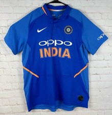 Nike Dri-Fit Shirt Oppo India Cricket Jersey Bleed Blue Mens Size XL Polo