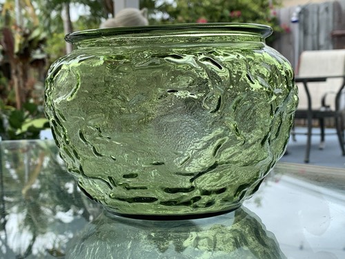 Vintage E.O Brody Company Green Glass Bowl Jar 5” Candy Centerpiece Bowl USA - Picture 3 of 10