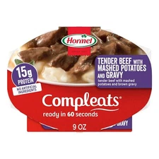 (6 Pack) Hormel COMPLEATS Tender Beef with Mashed Potatoes & Gravy, 9 Ounce