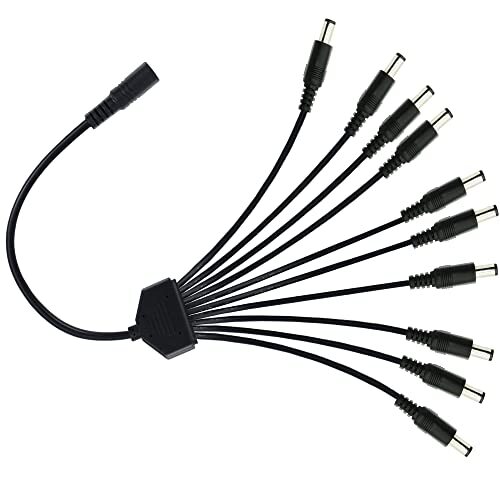 DC Power Splitter Cable 1 Female to 10 Male 5.5mm x 2.1mm DC Splitter ...