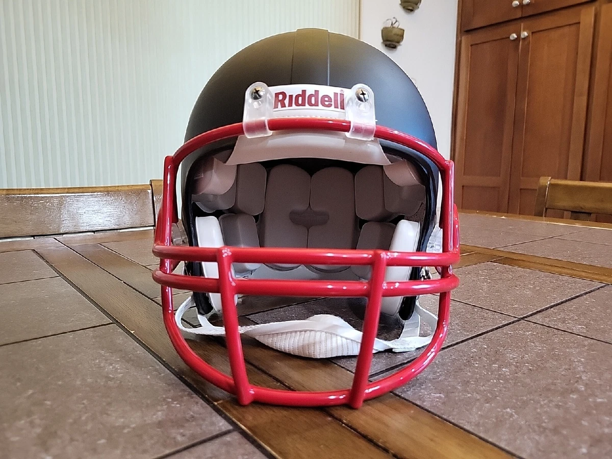 Riddell VSR-4 Youth Full Size Football Helmet Matte Black Red Face
