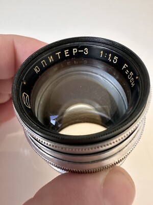 Jupiter-3 50mm f/2 manual focus lens, LTM mount, good condition Red P