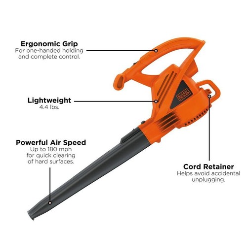 BLACK+DECKER Electric Leaf Blower, 7-Amp (LB700) - Picture 2 of 7
