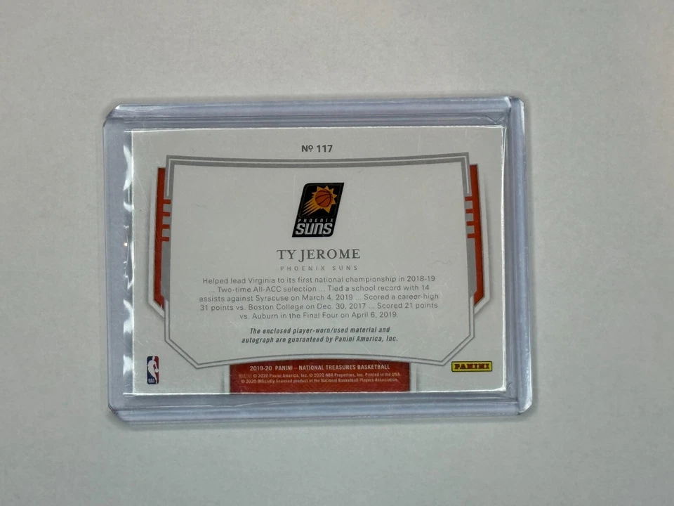 2019 National Treasures #117 Ty Jerome, RPA 1/49 Multi Color Patch - Image 2 of 4