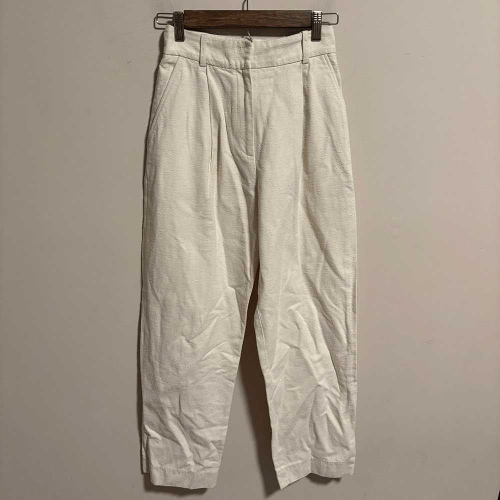 ALTRA & other stories Pantalone misto lino seta gamba dritta panna avorio Taglia 2