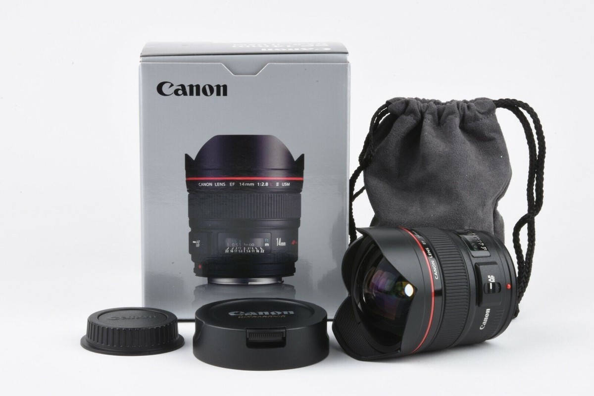 Canon EF 14mm f2.8L II USM Wide Angle Lens, Boxed, Pouch