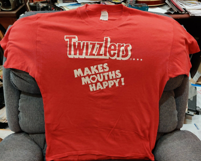 Vintage 80s Twizzlers Makes Mouths Happy T Shirt Size XL Single