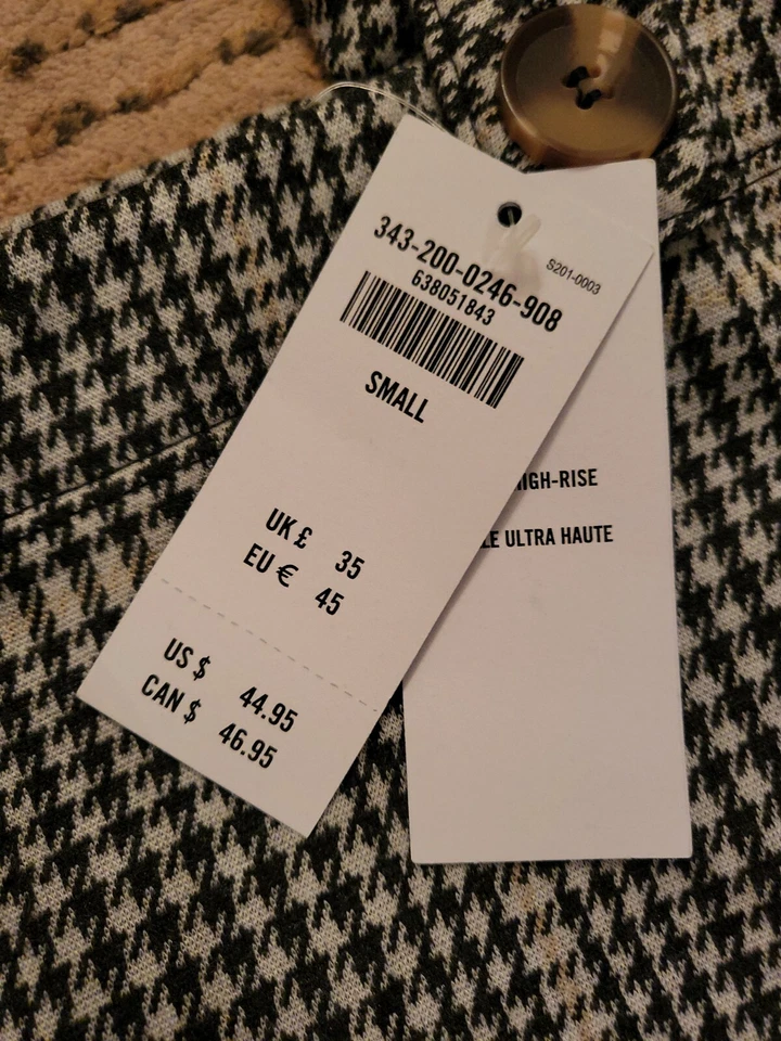 NWT Hollister Black Houndstooth Suspenders Pencil Skirt Small New - Image 3 of 4