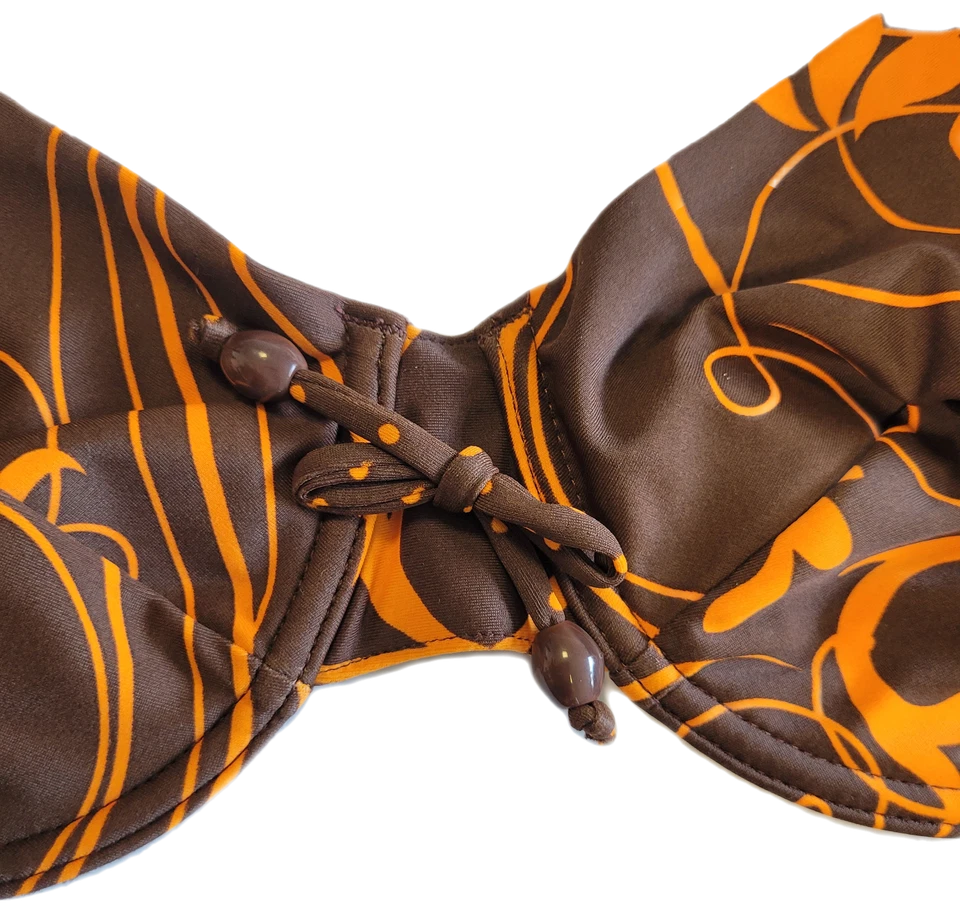 EVA Frauen Bademode Damen Bügel Bikini braun-orange gemustert Cup C Gr. 36 - 44 - Bild 3 von 4