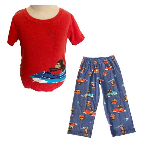 Carter's Boys Pajamas Size 4T Jet Ski Monkey Short Sleeves Orange Blue