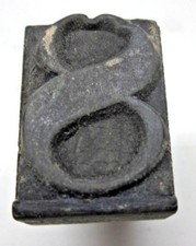 Number 8 Rubber Hand Stamp Wood Handle Store Shop Teacher School Desk Office Vtg