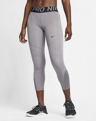 Nike Pro Women's Smoke Grey/Black Crop Leggings (AO9972-063) Size S - NWT |  eBay