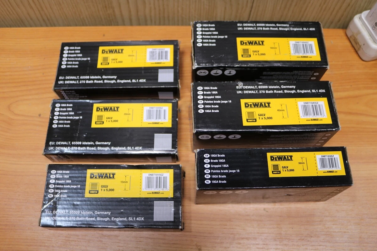 Dewalt 18G galvanised brad nails 5000 15 20 25 30 35 45 50mm multi listing