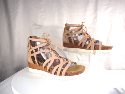 OTBT Shoes Womens Size 10 Escapade Brown Leather Wedge Sandals *Read*