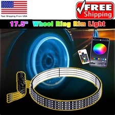 4X 17.5" RGB LED Wheel Ring Rim Light Kit Lights For Dodge Ram 1500 2500 3500