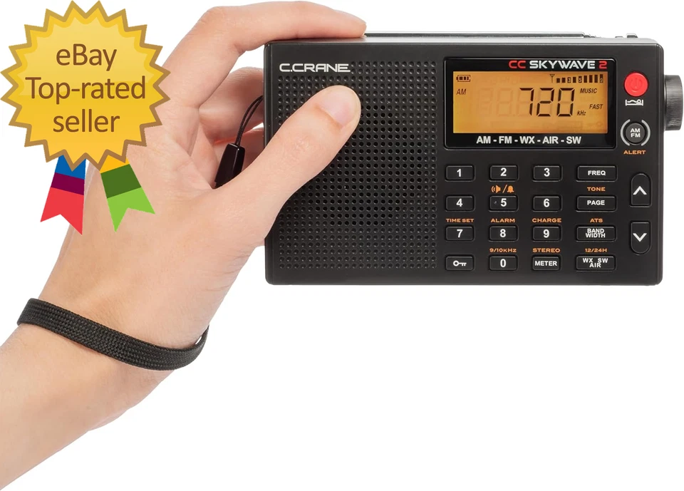 C. Crane CC Skywave 2 AM FM Shortwave NOAA Weather + Alert VHF Aviation Band - Image 3 of 4