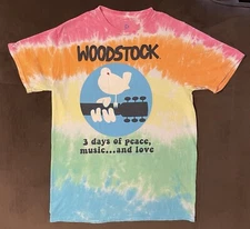 2016 Liquid Blue Woodstock Tie Dye 3 Days Peace Music & Love Concert Tee M