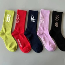 3 Pairs L-A N-Y Unisex Crew Socks Baseball Team Sports Comfort Athletic Socks