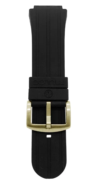 Reloj para hombre Mulco Swiss cuarzo cronógrafo correa de silicona negra MW5-4379-022 Foto 3 de 3