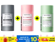 3 SKINTIFIC Mugwort + Alaska Volcano + Niacinamide Bright Boost Clay Stick 40g