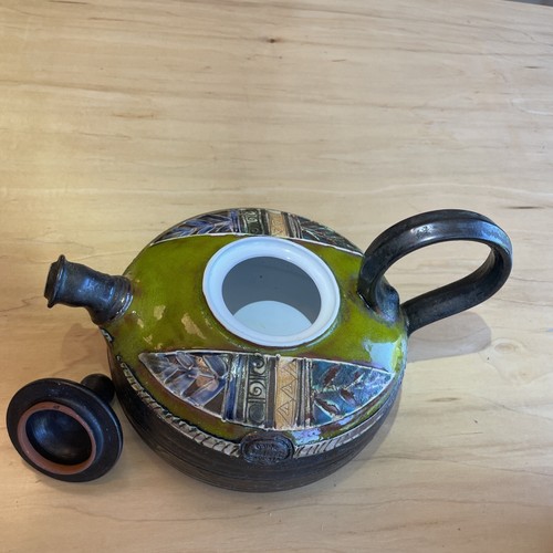 Danko Pottery Ceramic Teapot Unique Artisan Made Bulgaria VGC Coffee Brew Handle - Picture 8 of 17