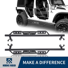 Hooke Road Wide Drop Side Step Board Wstar Logo For Wrangler Jeep Jk 07-18 4d Hooke Road Wide Drop Side Step Board Wstar Logo For Wrangler Jeep Jk 07-18 4d