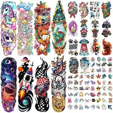 52 Pcs Temporary Tattoo for Kids Full Arm Castle Butterfly Unicorn & Dinosaur
