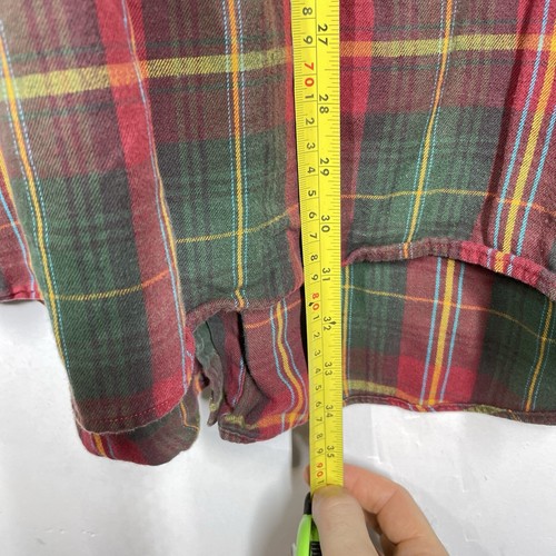 Vintage Ralph Lauren Flannel Shirt Mens L Tall Red Green Check Tartan - Picture 6 of 7