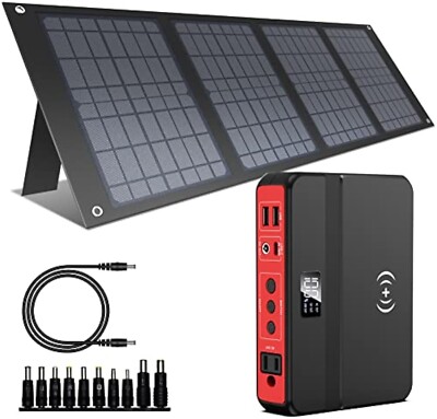 Open Box 83Wh Portable Power Bank with AC Outlet with 40W Foldable Solar Panel