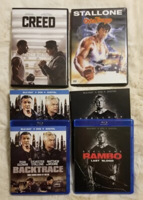 Rambo  Last Blood Blu ray  DVD  LOT Backtrace Creed Over The Top Stallone