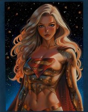 original drawing 24 x 30 cm 144ShbA artwork pastel Supergirl (Kara Zor-El)